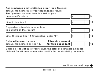 Form 5000-D1 Federal Worksheet - Large Print - Canada, Page 25