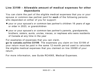 Form 5000-D1 Federal Worksheet - Large Print - Canada, Page 26