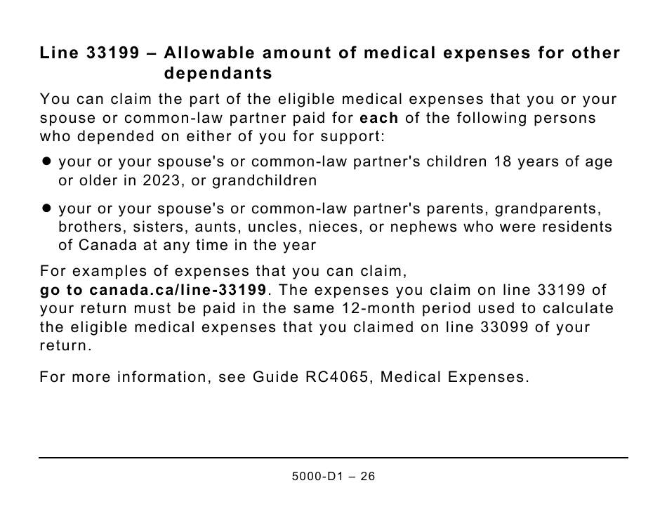 Form 5000-D1 Federal Worksheet - Large Print - Canada, Page 26