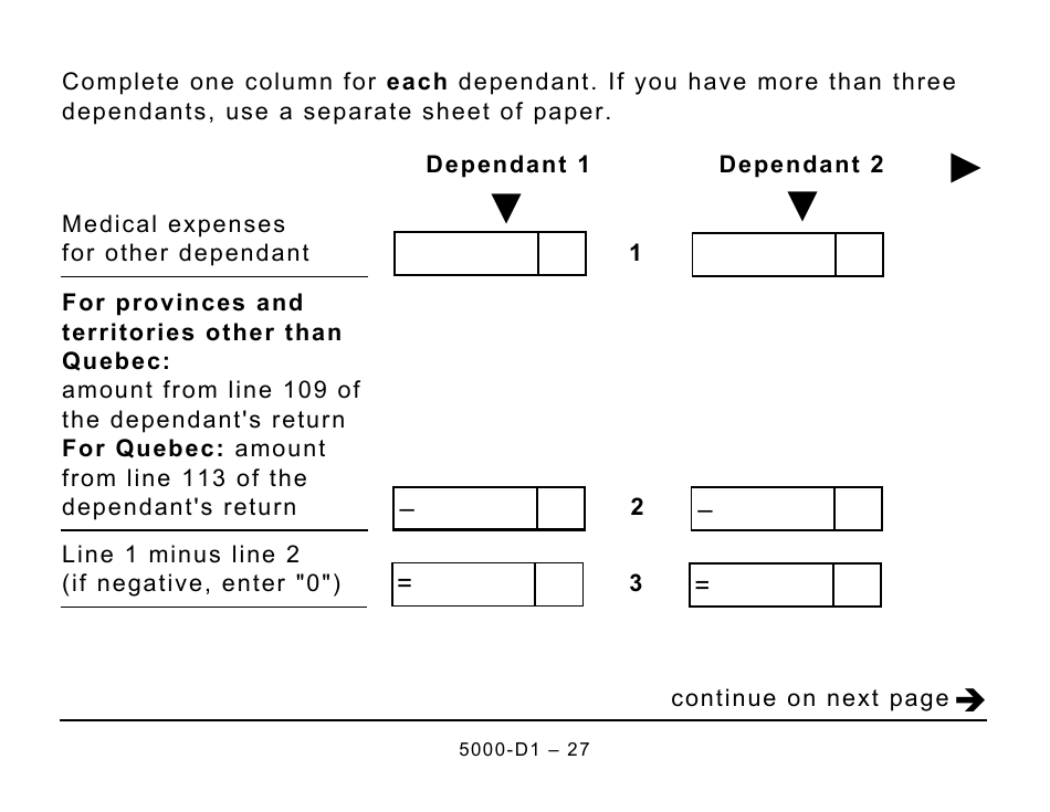 Form 5000-D1 Federal Worksheet - Large Print - Canada, Page 27