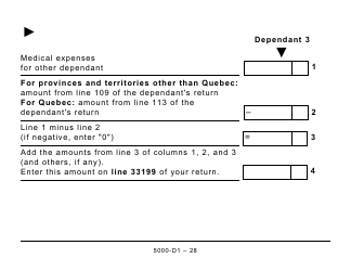 Form 5000-D1 Federal Worksheet - Large Print - Canada, Page 28