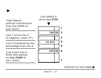 Form 5000-D1 Federal Worksheet - Large Print - Canada, Page 33