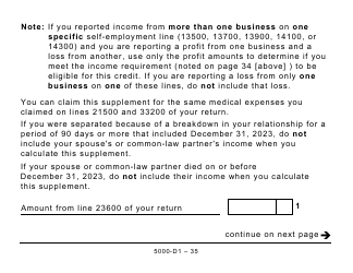 Form 5000-D1 Federal Worksheet - Large Print - Canada, Page 35