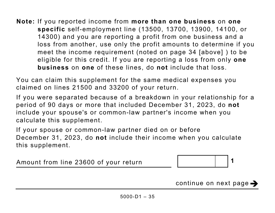 Form 5000-D1 Federal Worksheet - Large Print - Canada, Page 35