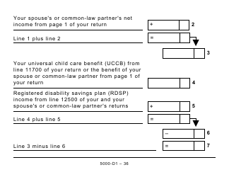 Form 5000-D1 Federal Worksheet - Large Print - Canada, Page 36