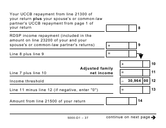 Form 5000-D1 Federal Worksheet - Large Print - Canada, Page 37