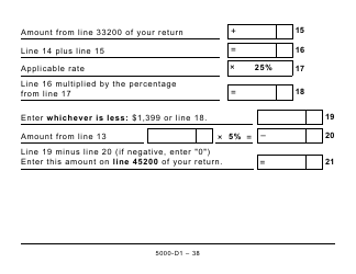 Form 5000-D1 Federal Worksheet - Large Print - Canada, Page 38