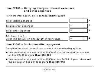 Form 5000-D1 Federal Worksheet - Large Print - Canada, Page 6