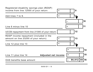 Form 5000-D1 Federal Worksheet - Large Print - Canada, Page 8