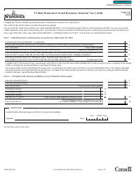 Document preview: Form T3NB-SBI New Brunswick Small Business Investor Tax Credit - Canada, 2023