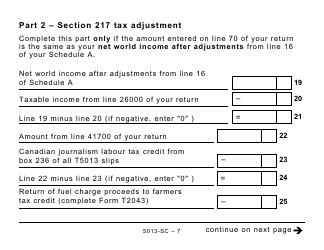 Form 5013-SC Schedule C Electing Under Section 217 of the Income Tax Act - Large Print - Canada, Page 7