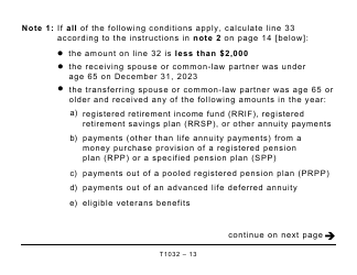 Form T1032 Joint Election to Split Pension Income - Large Print - Canada, Page 13