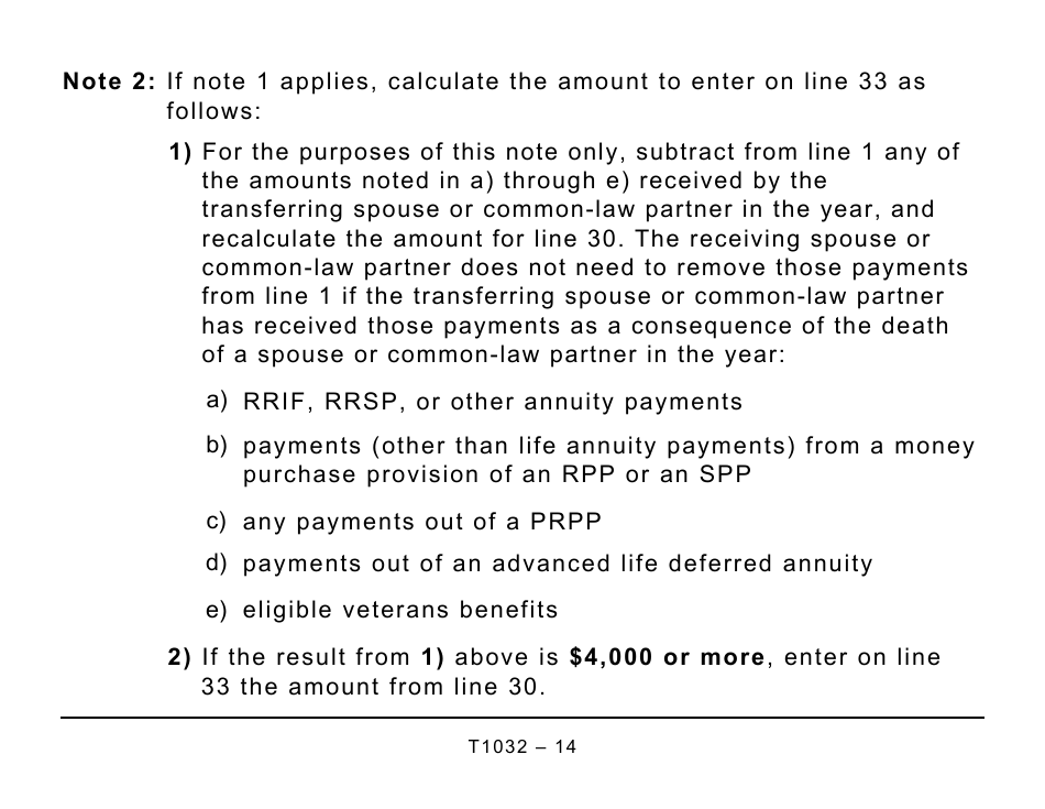 Form T1032 Joint Election to Split Pension Income - Large Print - Canada, Page 14
