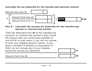 Form T1032 Joint Election to Split Pension Income - Large Print - Canada, Page 16