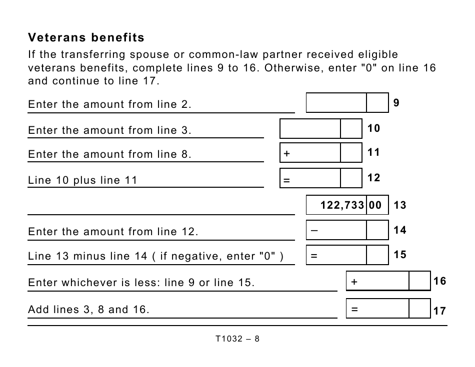 Form T1032 Joint Election to Split Pension Income - Large Print - Canada, Page 8