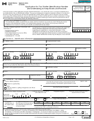 Document preview: Form T5001 Application for Tax Shelter Identification Number and Undertaking to Keep Books and Records - Canada