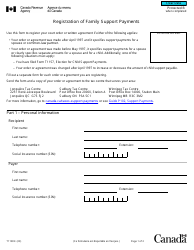Form T1158 Registration of Family Support Payments - Canada