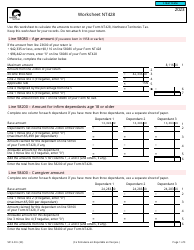 Form 5012-D Worksheet NT428 Northwest Territories - Canada