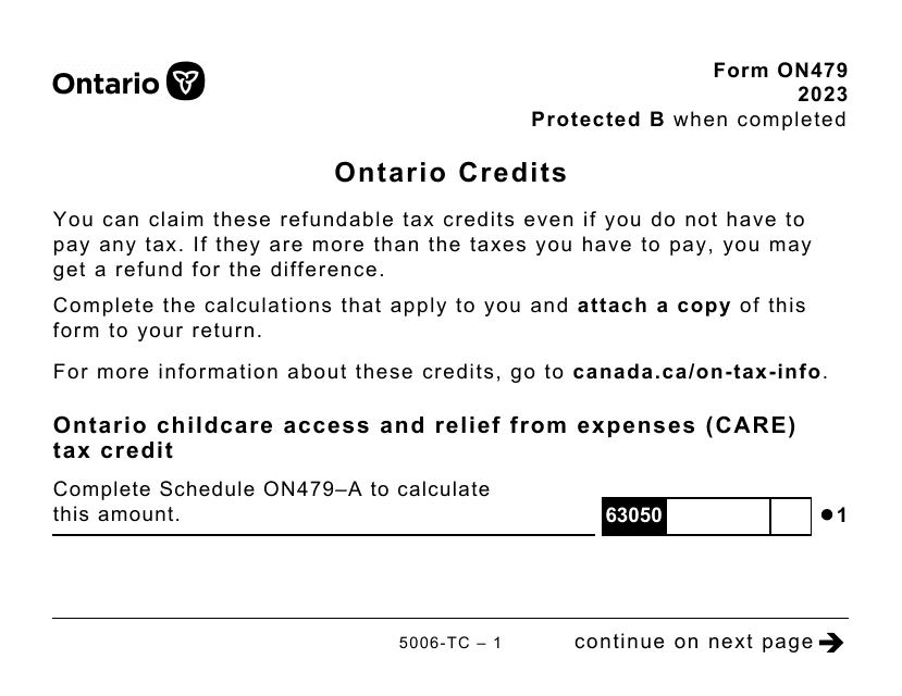 Form 5006-TC (ON479) 2023 Printable Pdf