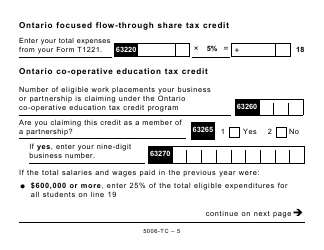 Form 5006-TC (ON479) Ontario Credits - Large Print - Canada, Page 5