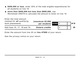 Form 5006-TC (ON479) Ontario Credits - Large Print - Canada, Page 6