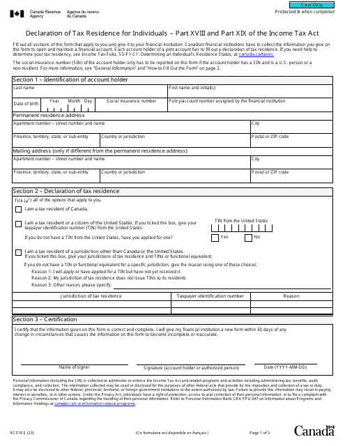 Form RC518  Printable Pdf