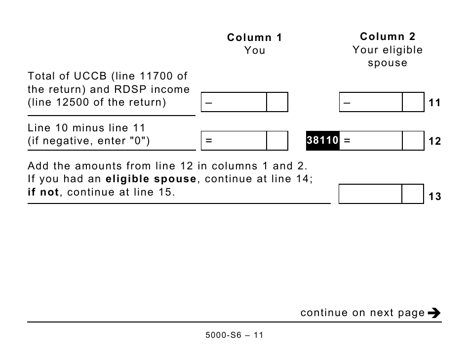 Form 5000-S6 Schedule 6 Canada Workers Benefit - Large Print - Canada, Page 11