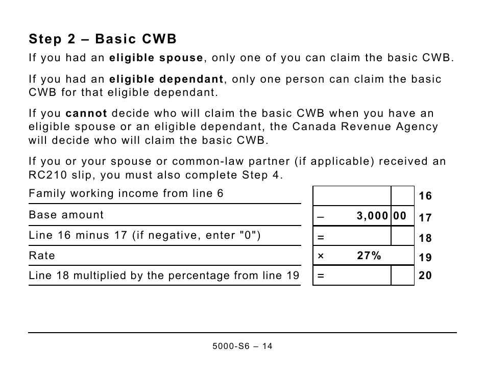 Form 5000-S6 Schedule 6 Canada Workers Benefit - Large Print - Canada, Page 14