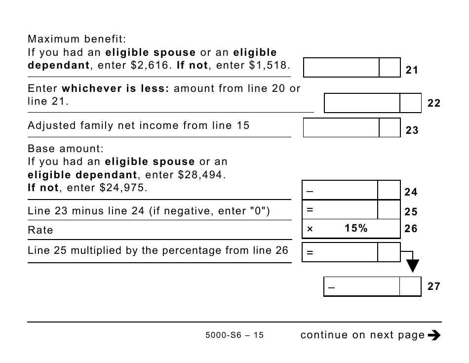 Form 5000-S6 Schedule 6 Canada Workers Benefit - Large Print - Canada, Page 15
