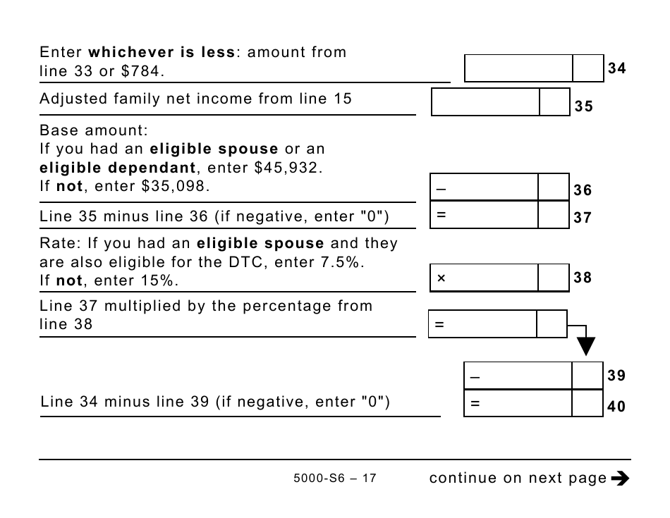 Form 5000-S6 Schedule 6 Canada Workers Benefit - Large Print - Canada, Page 17
