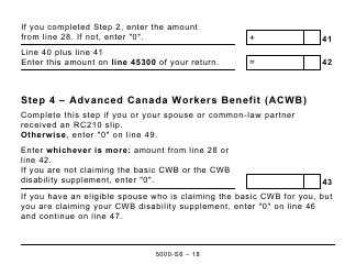 Form 5000-S6 Schedule 6 Canada Workers Benefit - Large Print - Canada, Page 18