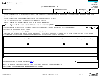 Form T5013 Schedule 8 Capital Cost Allowance (Cca) - Canada