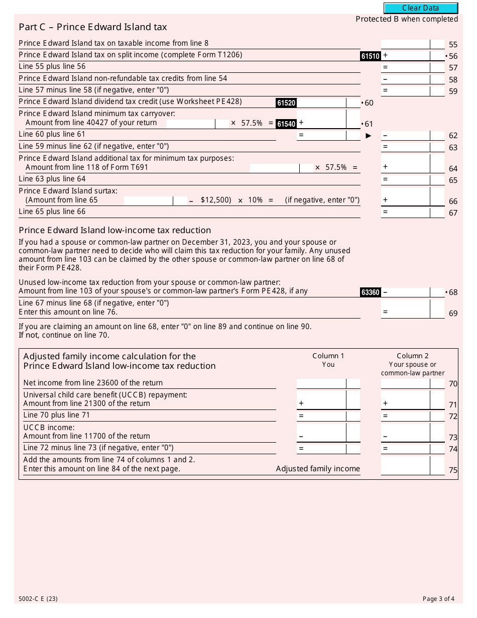 Form 5002-C (PE428) Prince Edward Island Tax and Credits - Canada, Page 3