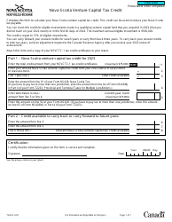 Document preview: Form T224 Nova Scotia Venture Capital Tax Credit - Canada, 2023