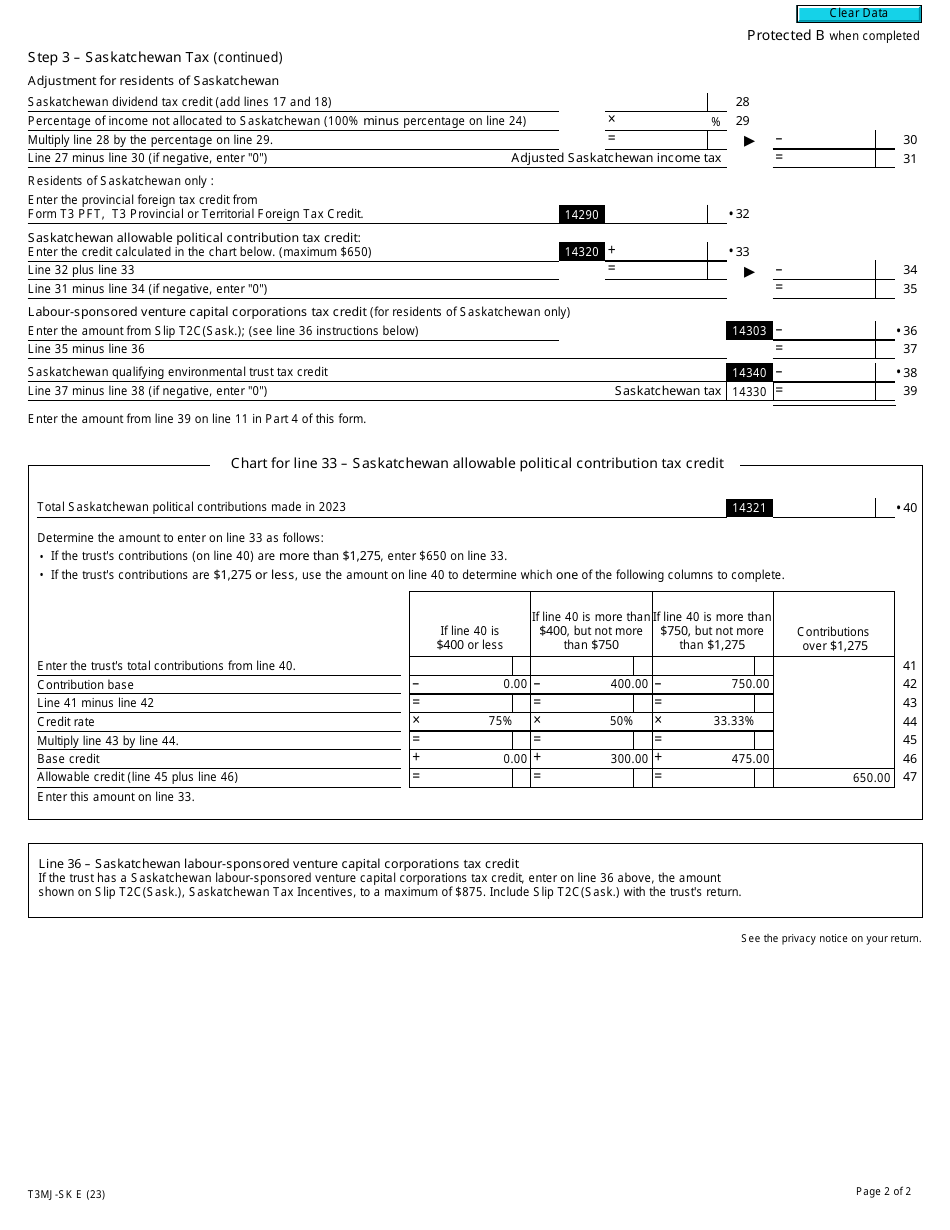 Form T3MJSK Part 3 Download Fillable PDF or Fill Online Saskatchewan