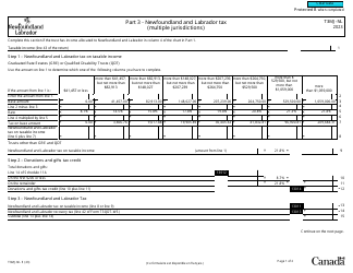 Document preview: Form T3MJ-NL Part 3 Newfoundland and Labrador Tax (Multiple Jurisdictions) - Canada, 2023