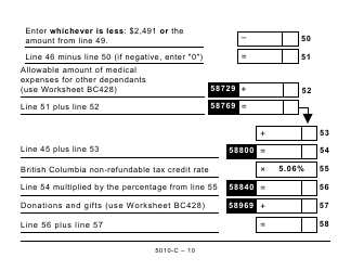 Form BC428 (5010-C) British Columbia Tax - Large Print - Canada, Page 10
