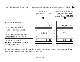 Form BC428 (5010-C) British Columbia Tax - Large Print - Canada, Page 2