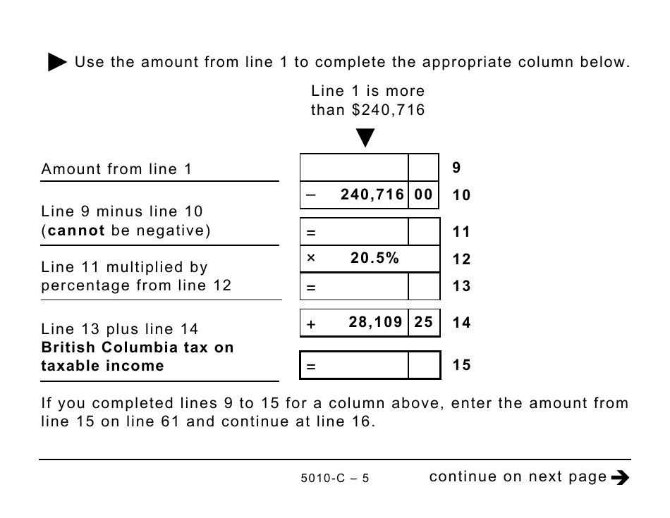 Form BC428 (5010-C) British Columbia Tax - Large Print - Canada, Page 5