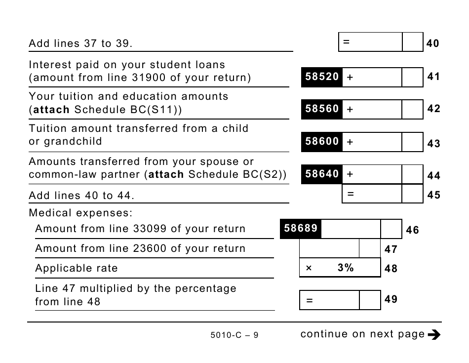 Form BC428 (5010-C) British Columbia Tax - Large Print - Canada, Page 9