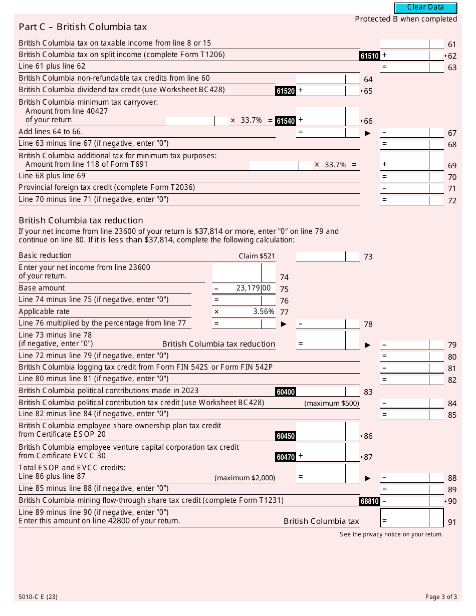 Form BC428 (5010-C) British Columbia Tax - Canada, Page 3