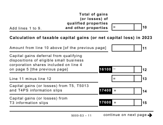 Form 5000-S3 Schedule 3 Capital Gains (Or Losses) - Large Print - Canada, Page 11