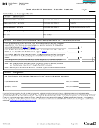 Document preview: Form T2019 Death of an Rrsp Annuitant - Refund of Premiums - Canada