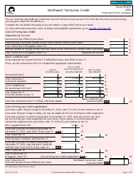 Document preview: Form 5012-TC (NT479) Northwest Territories Credit - Canada, 2023