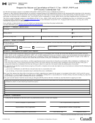 Form RC2503 Request for Waiver or Cancellation of Part X.1 Tax - Rrsp, Prpp and Spp Excess Contribution Tax - Canada