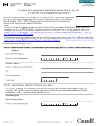 Form RC4604-1 Election for a Selected Listed Financial Institution to Join a Gst/Hst Consolidated Filing Election - Canada