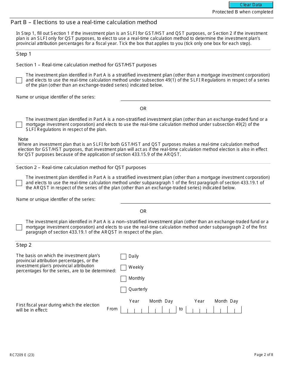 Form RC7209 Download Fillable PDF or Fill Online Elections or ...