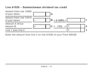 Form 5008-D Worksheet SK428 Saskatchewan - Large Print - Canada, Page 10