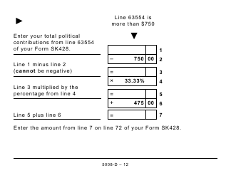 Form 5008-D Worksheet SK428 Saskatchewan - Large Print - Canada, Page 12