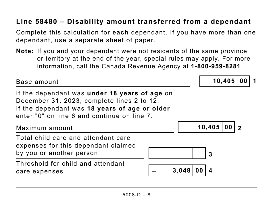 Form 5008-D Worksheet SK428 Saskatchewan - Large Print - Canada, Page 8